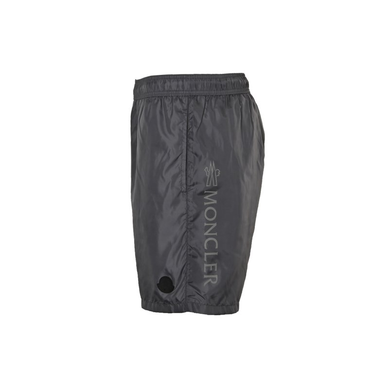 Grey Nylon Athletic Shorts with Drawstring view