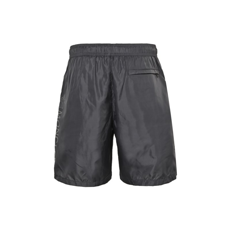 Grey Nylon Athletic Shorts with Drawstring view