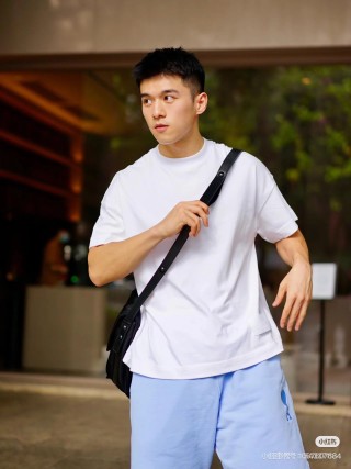 Light Blue Drawstring Shorts with Embroidered Detail view 2