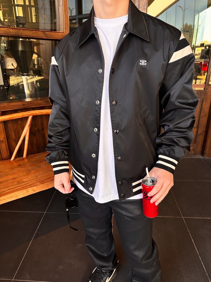 Stone Island Black Nylon Overshirt Jacket with White Stripe