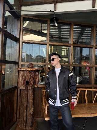 Stone Island Black Nylon Overshirt Jacket with White Stripe view 7