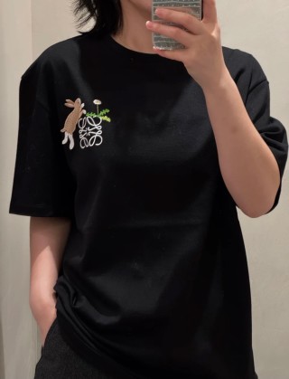 Loewe Black T-Shirt with Embroidered Anagram Logo view 7
