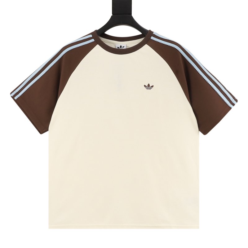 Adidas Originals Britcore Ringer T-Shirt Cream/Brown