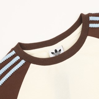 Adidas Originals Britcore Ringer T-Shirt Cream/Brown view 3