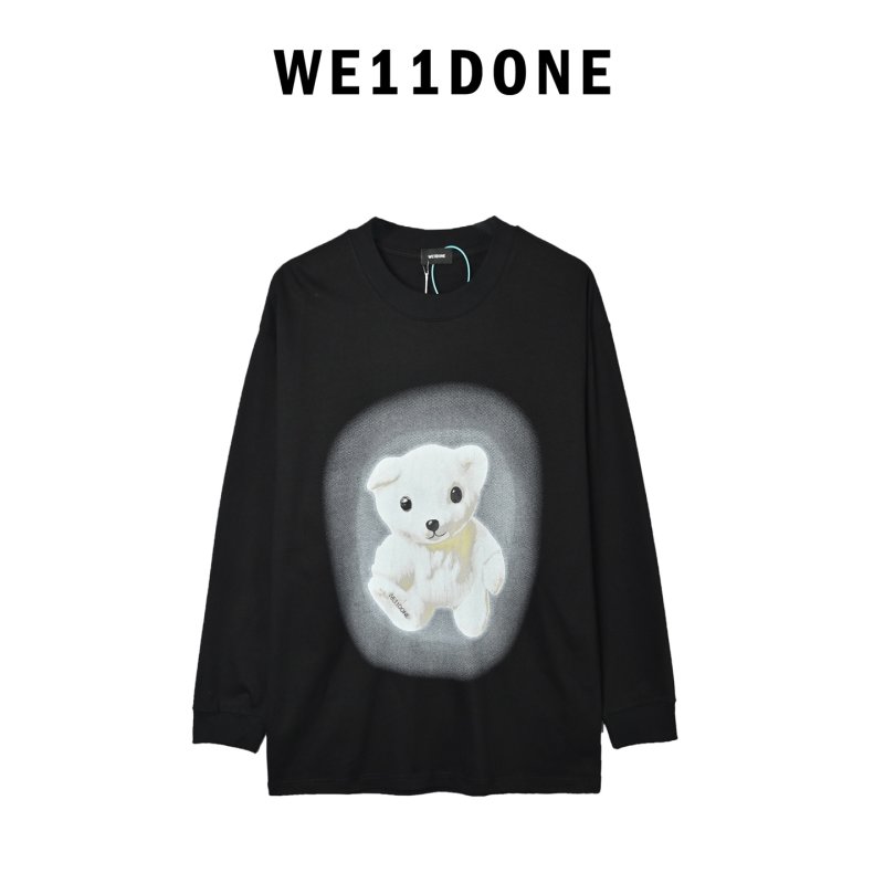 Black Oversized Long Sleeve T-Shirt with White Dog Graphic view