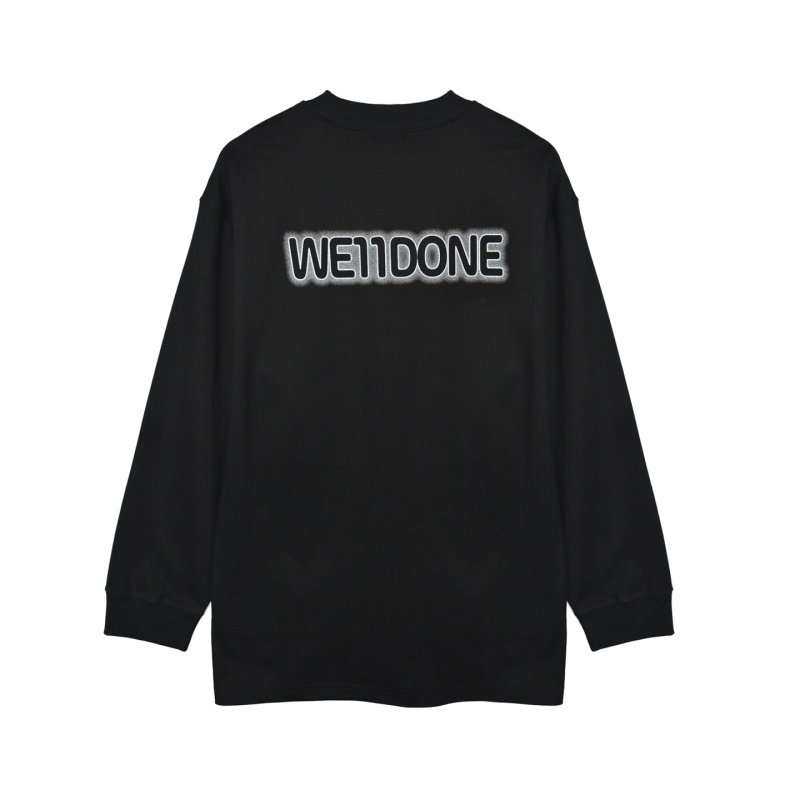 Black Oversized Long Sleeve T-Shirt with White Dog Graphic view