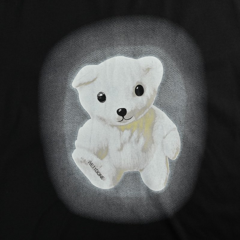 Black Oversized Long Sleeve T-Shirt with White Dog Graphic view