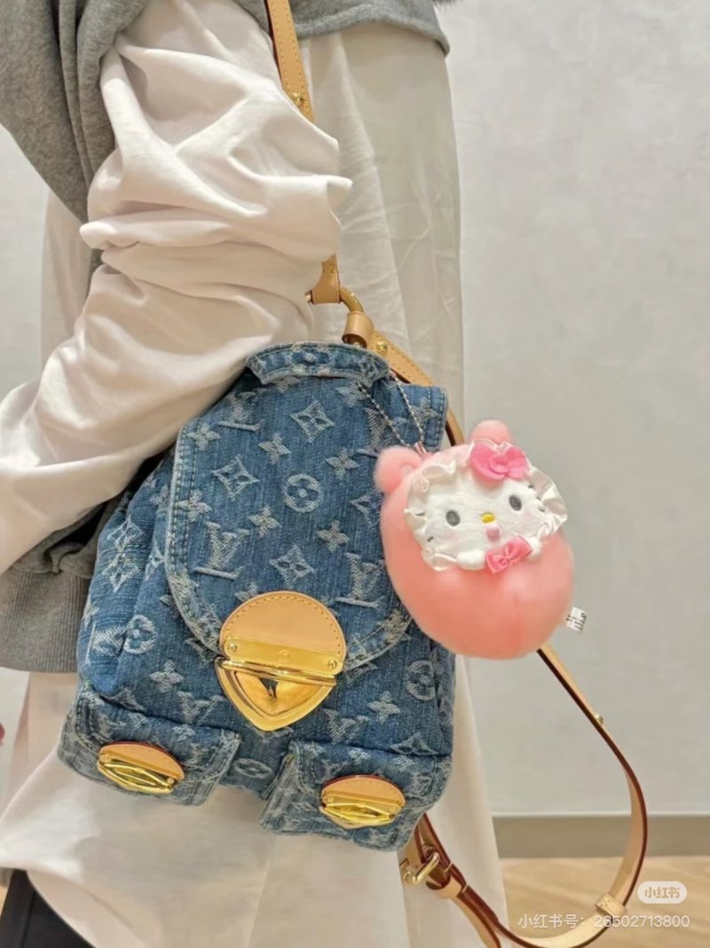 Louis Vuitton Denim Monogram Shoulder Bag Navy Blue view