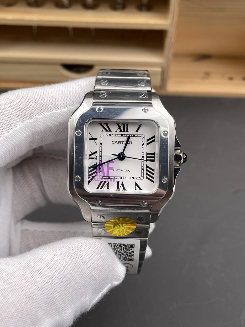 Cartier Santos Medium White Dial Automatic Watch 35.1mm