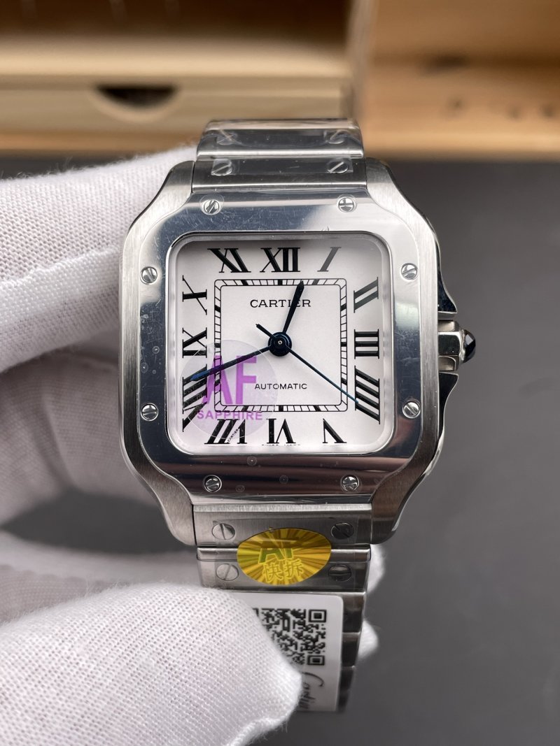 Cartier Santos Medium White Dial Automatic Watch 35.1mm view