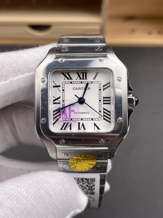 Cartier Santos Medium White Dial Automatic Watch 35.1mm view 3