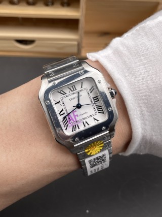 Cartier Santos Medium White Dial Automatic Watch 35.1mm view 9