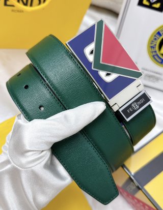 Fendi Monster Eye Enamel Buckle Belt - Green view 2