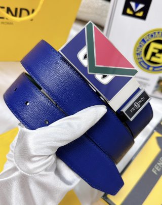 Fendi Monster Eye Enamel Buckle Belt - Green view 6