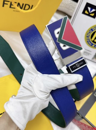 Fendi Monster Eye Enamel Buckle Belt - Green view 7