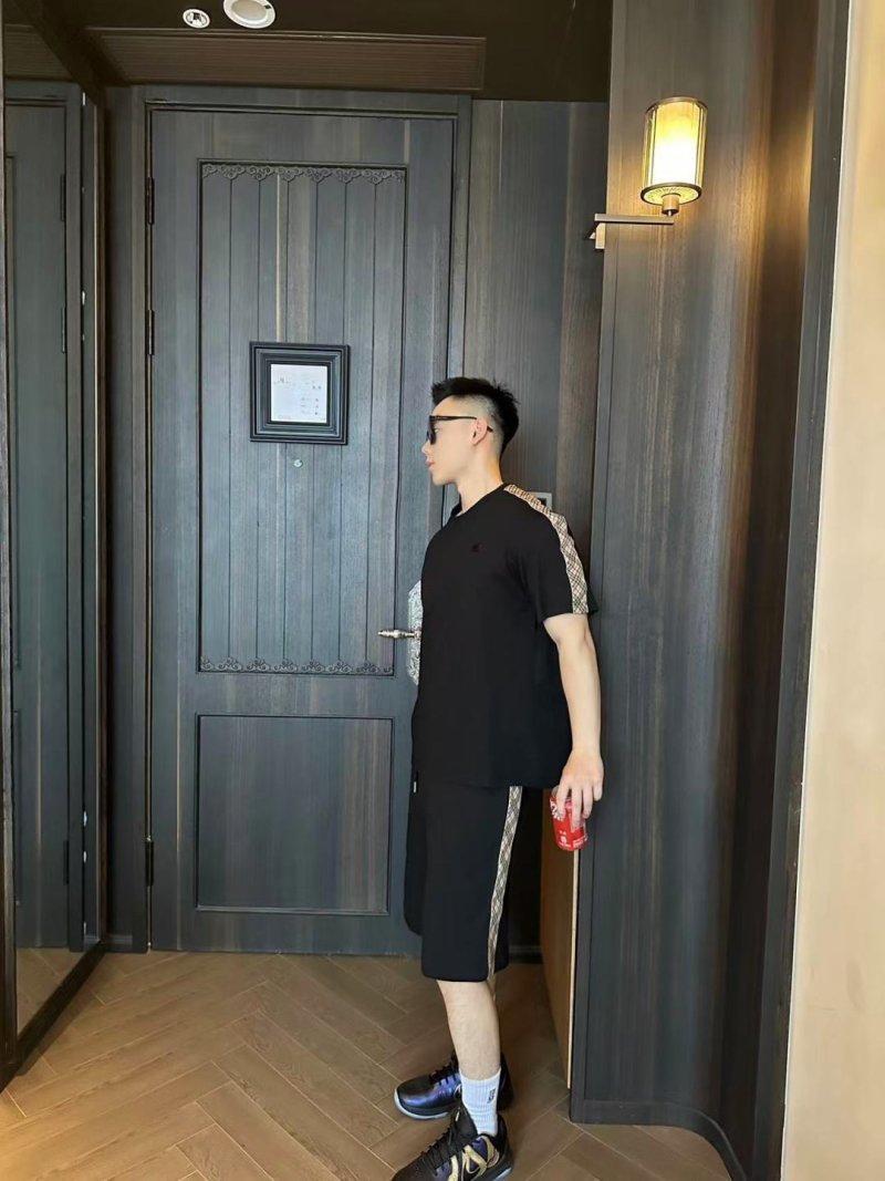Gucci GG Web Stripe Black Shorts view