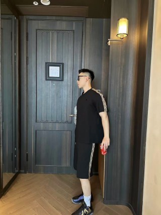 Gucci GG Web Stripe Black Shorts view 6
