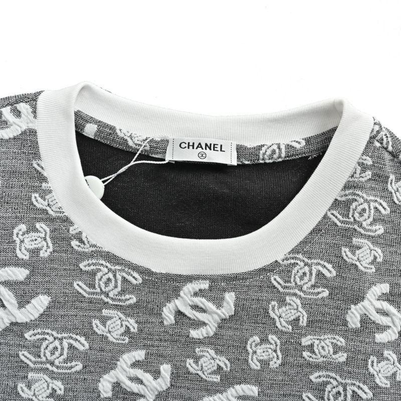 Chanel Charcoal CC Logo Monogram T-Shirt view