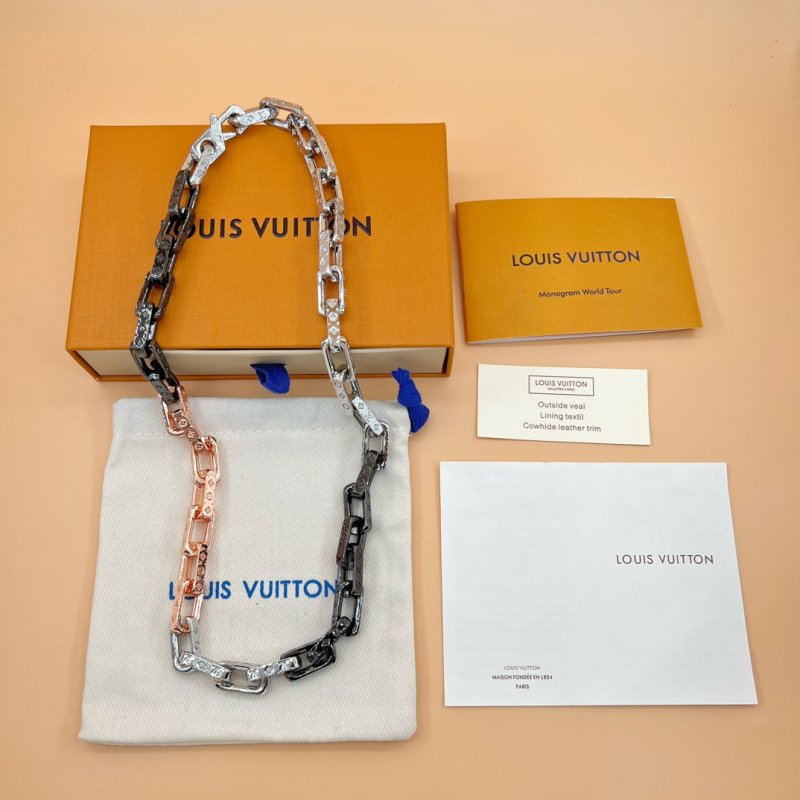 Louis Vuitton Monogram Chain Mixed Metal Necklace view