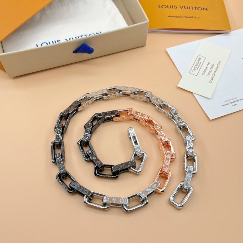 Louis Vuitton Monogram Chain Mixed Metal Necklace view