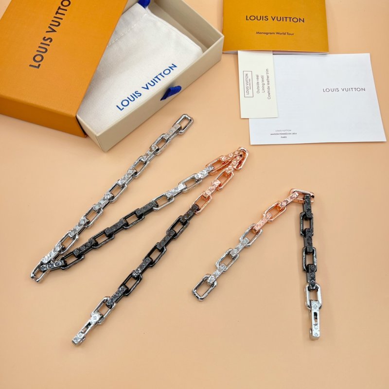 Louis Vuitton Monogram Chain Mixed Metal Necklace view