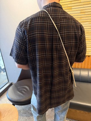 Black Plaid Short Sleeve Button-Up Shirt view 9