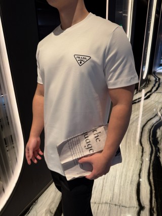 Prada Triangle Logo White T-Shirt