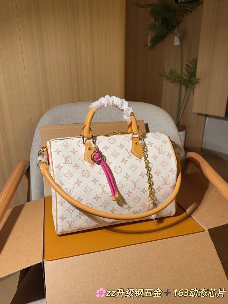 Louis Vuitton Speedy 30 Monogram Canvas Handbag Cream