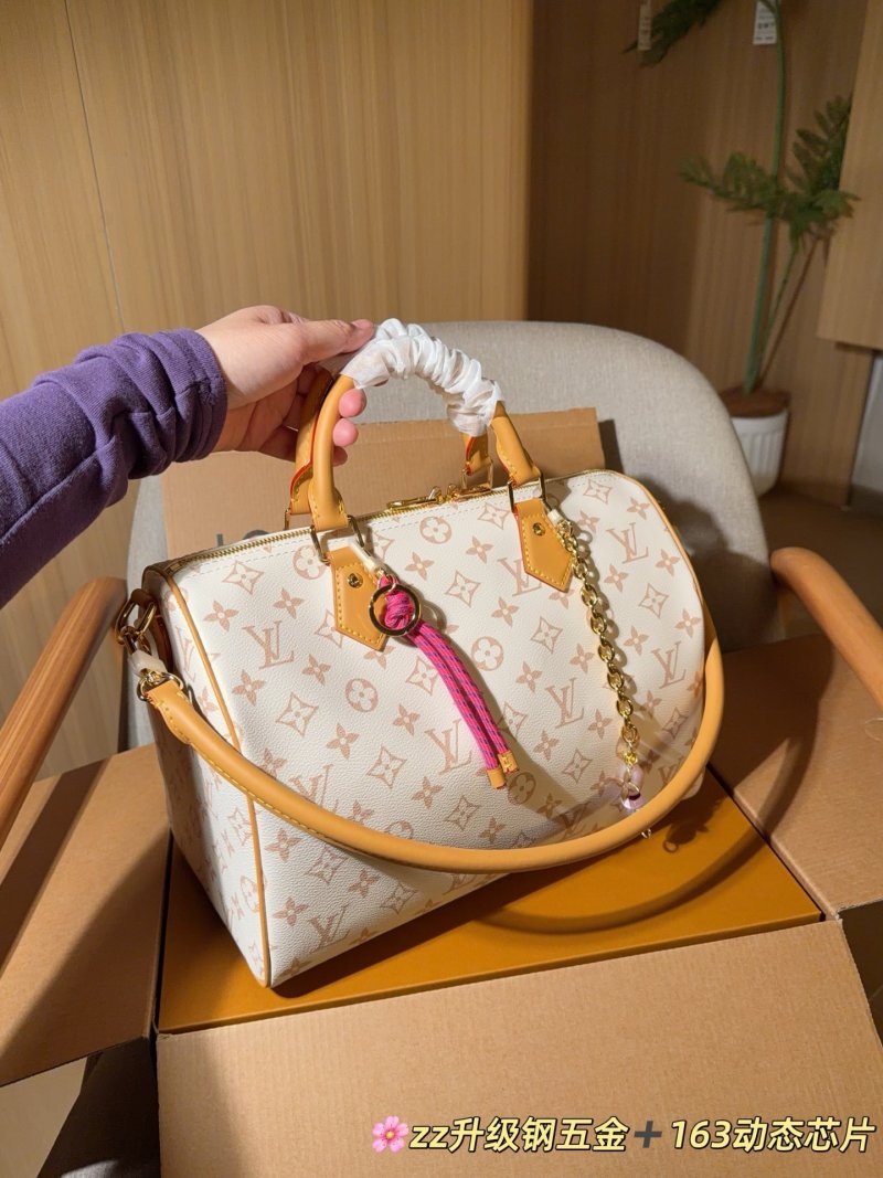 Louis Vuitton Speedy 30 Monogram Canvas Handbag Cream view