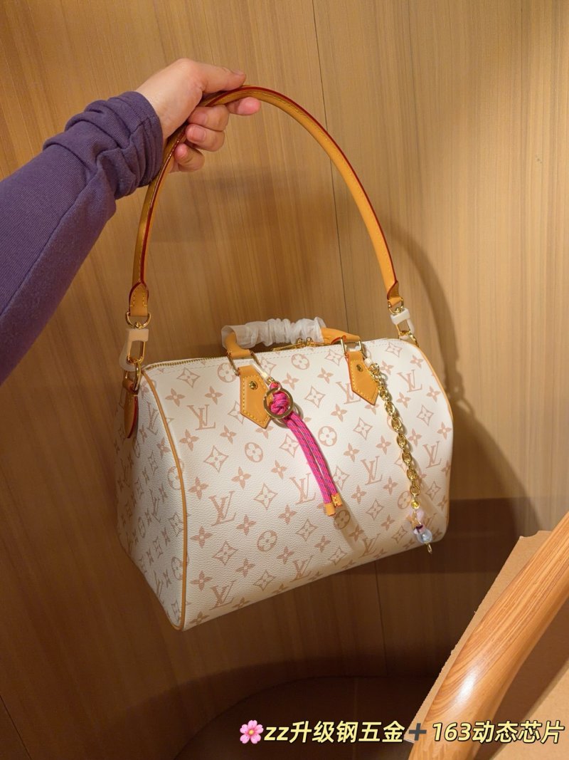 Louis Vuitton Speedy 30 Monogram Canvas Handbag Cream view