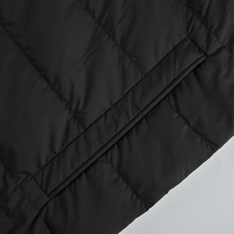 Moncler Navy Down Puffer Jacket with Knit Sleeves view