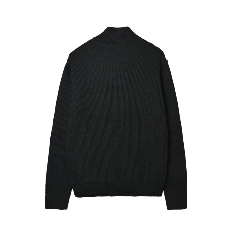 Moncler Navy Down Puffer Jacket with Knit Sleeves view