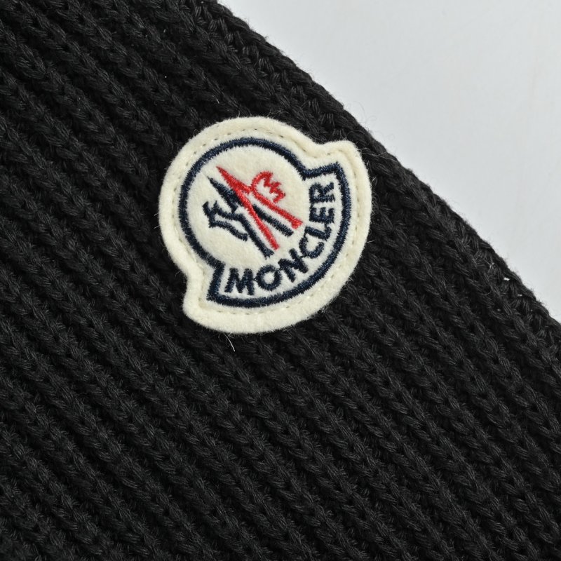 Moncler Navy Down Puffer Jacket with Knit Sleeves view