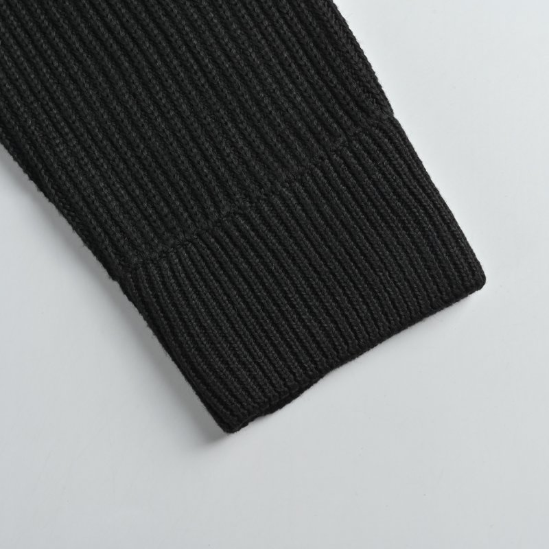 Moncler Navy Down Puffer Jacket with Knit Sleeves view
