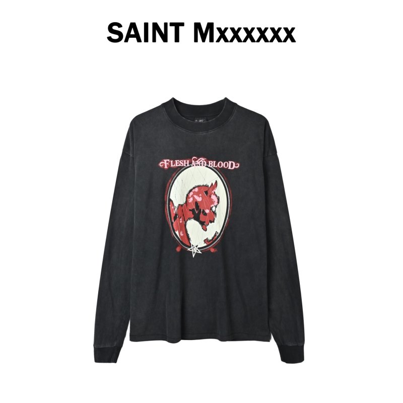Flesh and Blood Graphic Long Sleeve T-Shirt Charcoal view