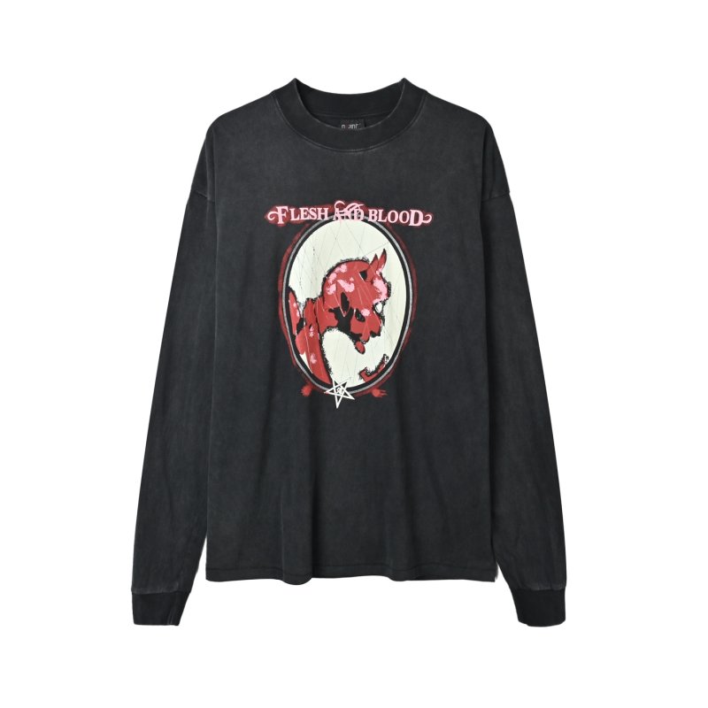 Flesh and Blood Graphic Long Sleeve T-Shirt Charcoal view