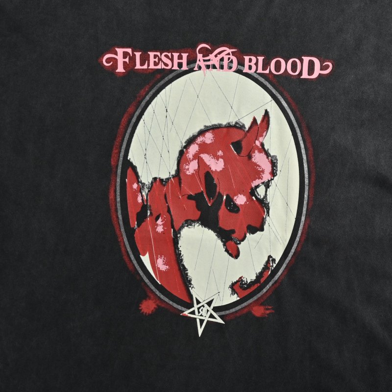 Flesh and Blood Graphic Long Sleeve T-Shirt Charcoal view