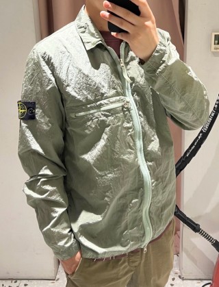 Stone Island Crinkle Reps Nylon Jacket Sage Green