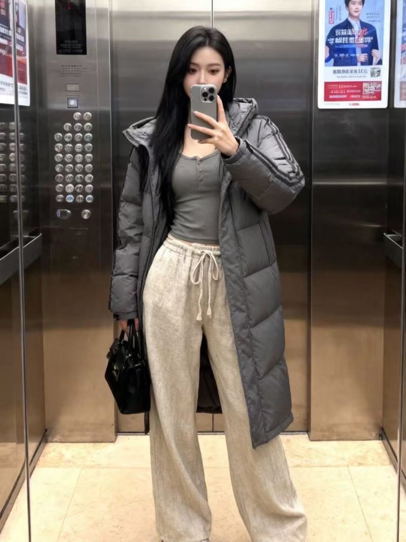 Black Long Puffer Down Jacket