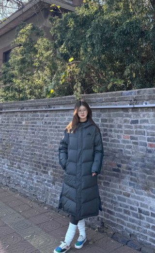 Black Long Puffer Down Jacket view 2