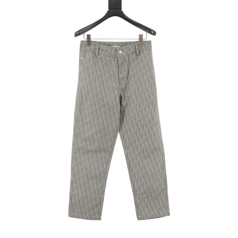 Grey Pinstripe Tapered Chino Pants view