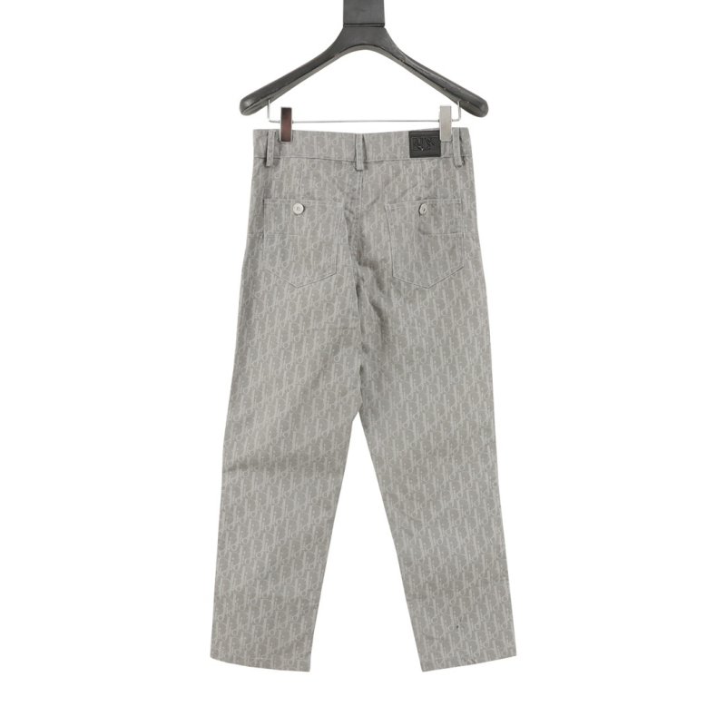 Grey Pinstripe Tapered Chino Pants view