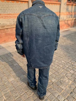 Vintage Dark Wash Denim Shirt Jacket view 2