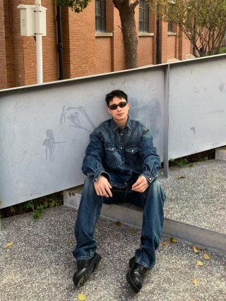 Vintage Dark Wash Denim Shirt Jacket view 5