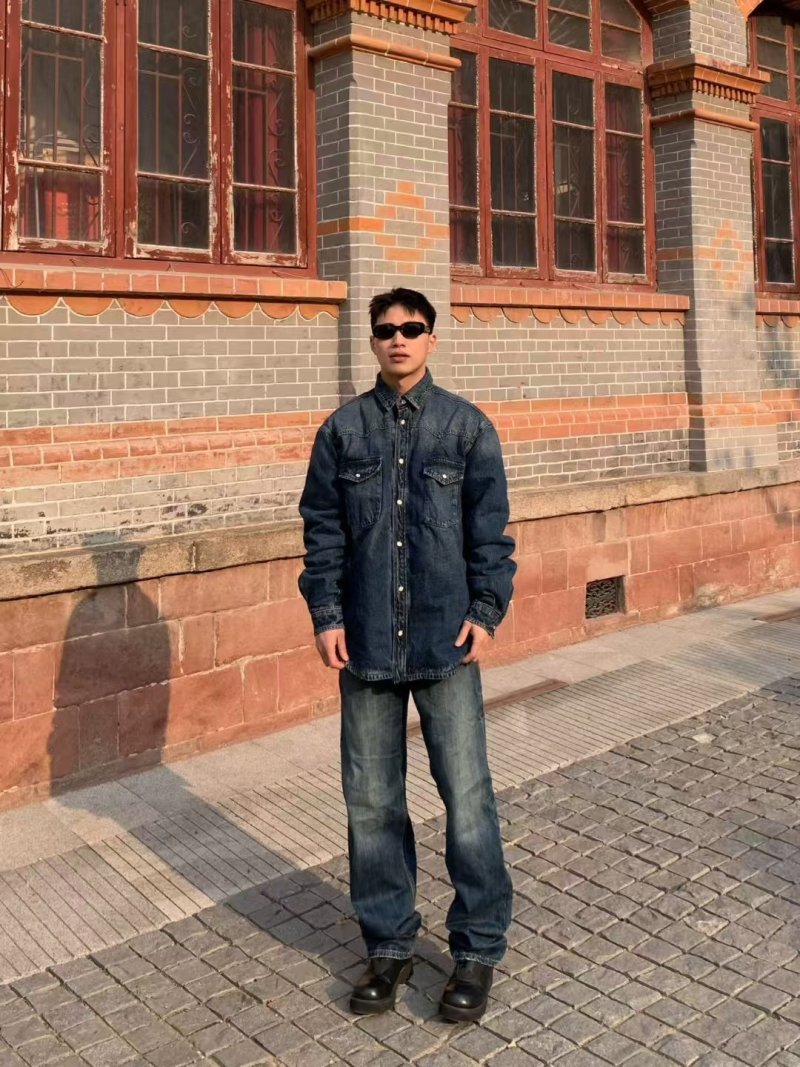 Vintage Dark Wash Denim Shirt Jacket view