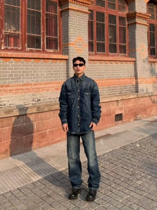 Vintage Dark Wash Denim Shirt Jacket view 6
