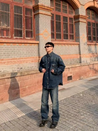 Vintage Dark Wash Denim Shirt Jacket view 8