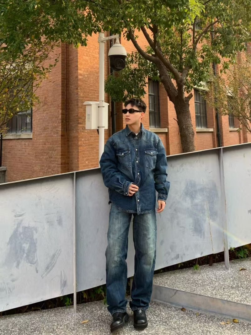 Vintage Dark Wash Denim Shirt Jacket view
