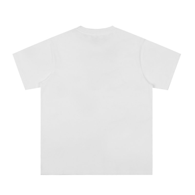 White Short Sleeve T-Shirt with Black Heart Graphic Print view