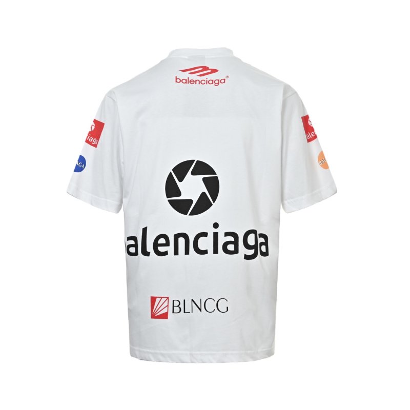 White Multi-Logo Graphic Short Sleeve T-Shirt view
